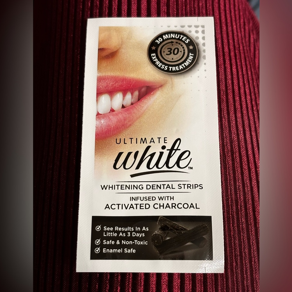 2 x Ultimate White Whitening Dental Strip Infused with Charcoal 6 Strips NWT - Picture 9 of 10
